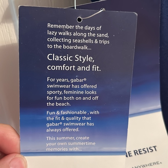 𝅺NWT Gabor Navy Bandeau Maillot swimsuit Size 14 - Picture 6 of 12